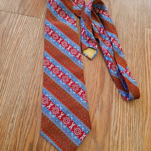 Vintage Christian Dior Neck Tie Retro 1970s 70s Polyester Wide Necktie - Picture 8 of 11